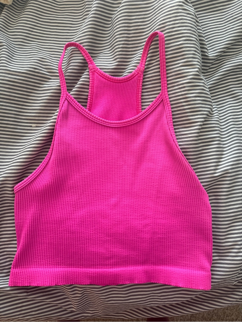Gap Bright Pink Ribbed Crop Tank Top - Women Intimates & Sleepwear